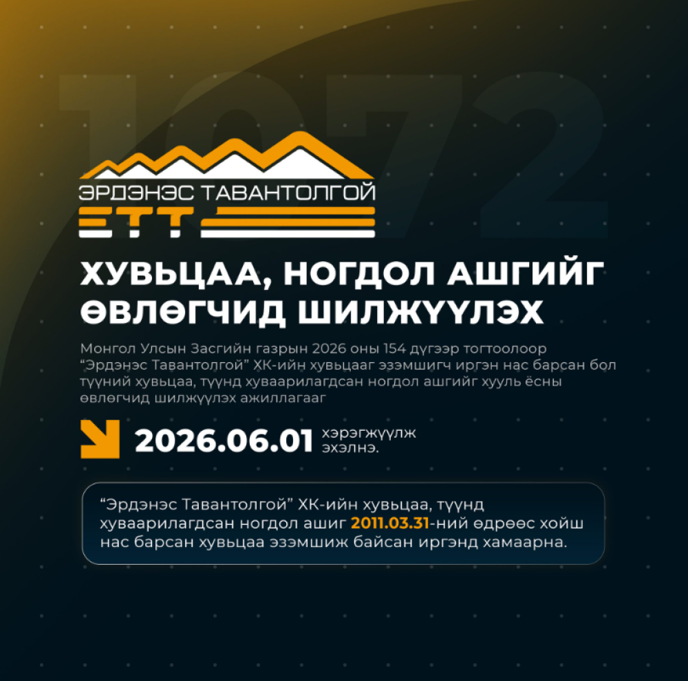 НАС БАРСАН ИРГЭДИЙН ХУВЬЦАА, НОГДОЛ АШГИЙГ ЧӨЛӨӨЛЬЕ
