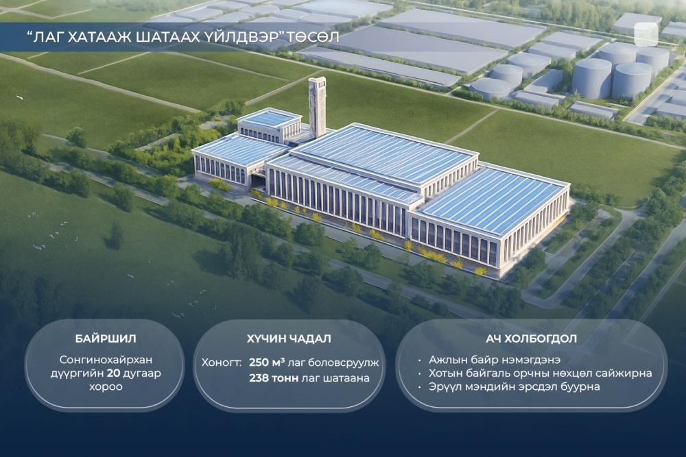 Лаг хатааж, шатаах үйлдвэрийн барилга угсралтын ажлыг 2026 онд эхлүүлнэ