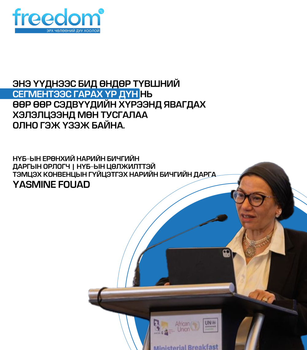 Yasmine Fouad НҮБ-ын Ерөнхий нарийн бичгийн даргын орлогч | НҮБ-ын Цөлжилттэй тэмцэх конвенцын Гүйцэтгэх нарийн бичгийн дарга