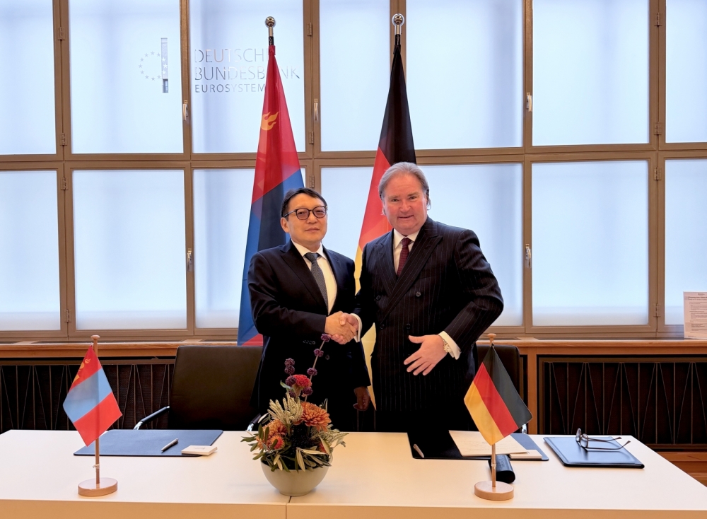 МОНГОЛБАНК, ГЕРМАНЫ ХОЛБООНЫ БАНК (БУНДЕСБАНК) ХООРОНД ХАМТЫН АЖИЛЛАГААНЫ САНАМЖ БИЧИГ БАЙГУУЛЛАА